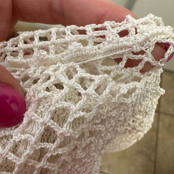 Lim's Vintage Hand Crocheted Island Flower Maxi Skirt Two Piece Set White Small - Picture 7 of 8